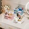 Makeup Organizer with 2 Drawers, Makeup Organizers Countertop for Vanity and Bathroom, Make up organization and Skincare Storage with Brush Holder, for Dresser, Desktop, Cosmetic Display Case (White)